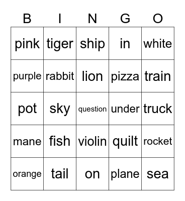 P1 Bingo for Friday : ) Bingo Card