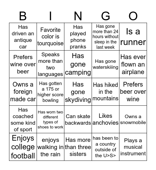 SIP Day Bingo Card