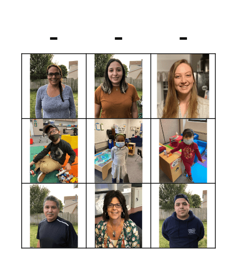 Family and Friends Bingo Card