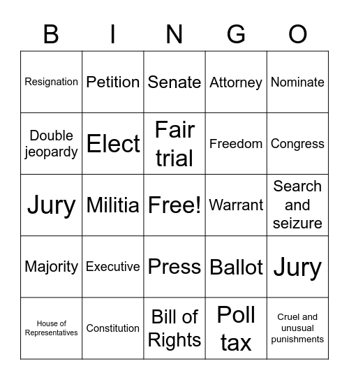 World History Bingo Card