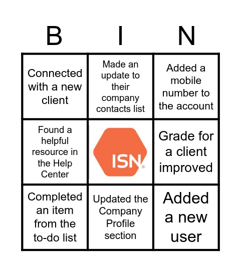 CCUP Bingo Card