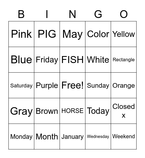 ASL ! Bingo Card