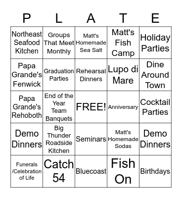 BNI Bingo Card