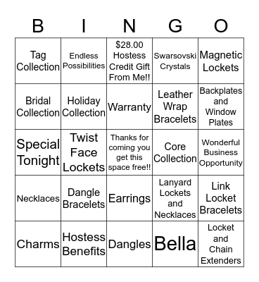 Origami Owl Bingo Card