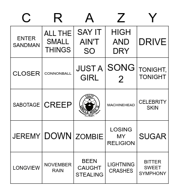 ROCK Bingo Card