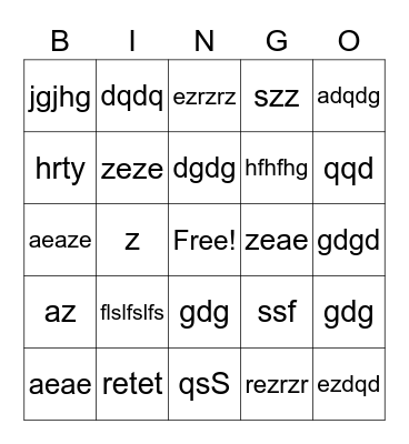 Test zozo Bingo Card