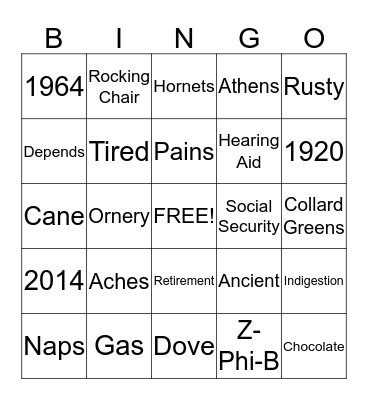 1964          Nicole Tynise         2014 Bingo Card