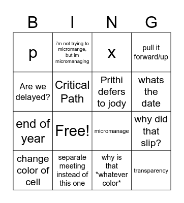 SOAR RHYTHM Bingo Card