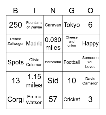 Buying Bingo Quiz! Bingo Card