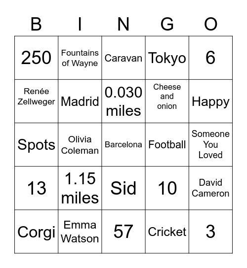 Buying Bingo Quiz! Bingo Card