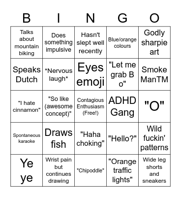 Izzy Bingo Card