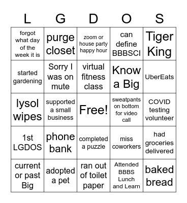 LGDOS Bingo Card