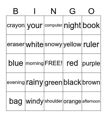 BINGO Card