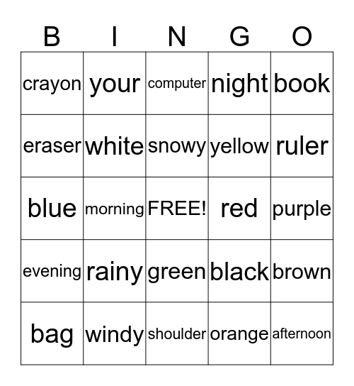 BINGO Card