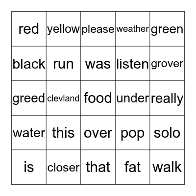 Sermon Bingo 11/9/14 Bingo Card