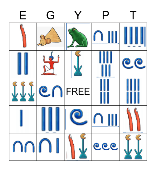 Egyptian Bingo Card