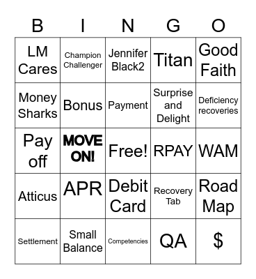 $TMT Bingo $ Bingo Card