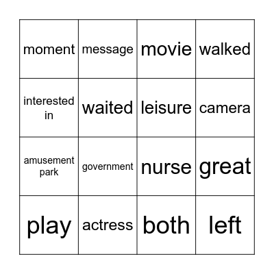 UNIT Bingo Card