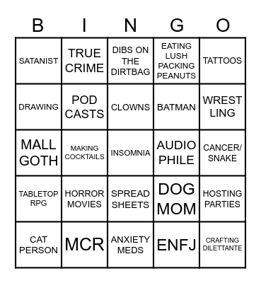 TENNY BINGO Card