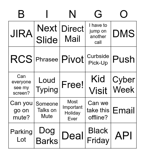 BBY Bingo! Bingo Card