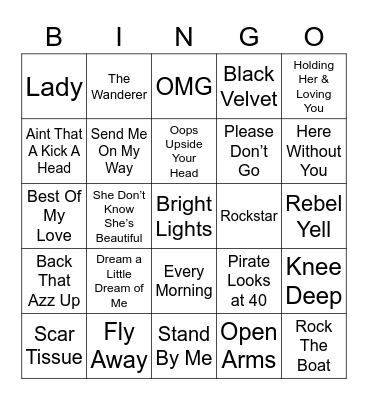 Music Bingo 27 Bingo Card