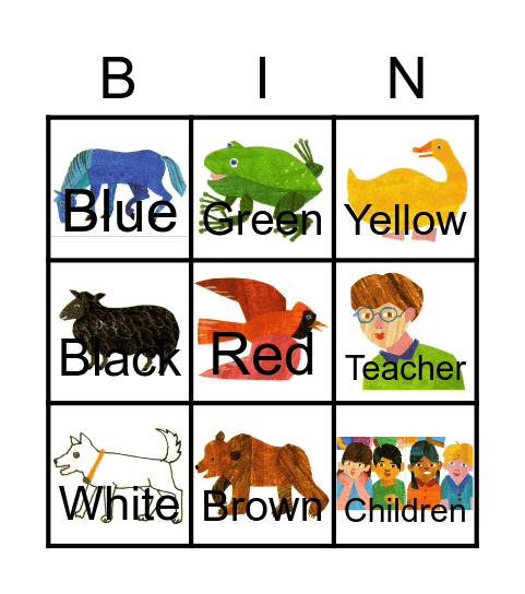 Brown Bear Bingo Card