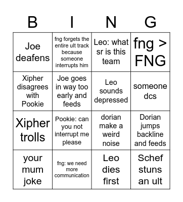 headmasters scrim bingo Card