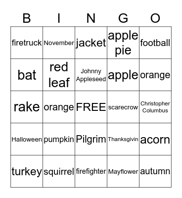 Season Bingo Card