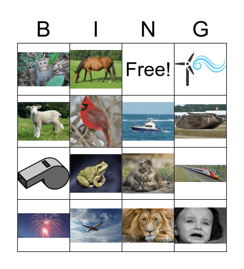 Sound Bingo Card