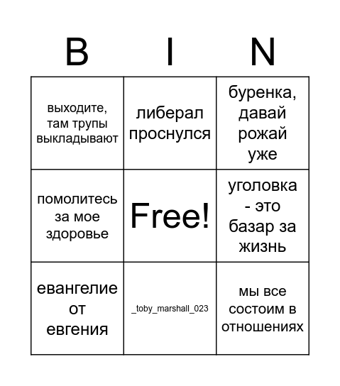 Панама Bingo Card