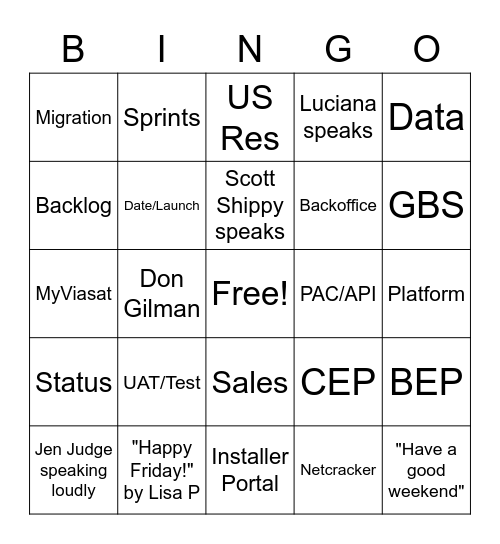 Governance Bingo 9.18.2020 Bingo Card