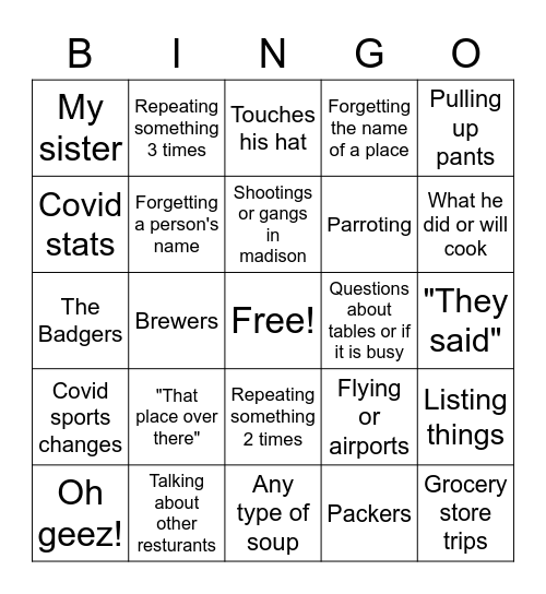 New Ed bingo Card