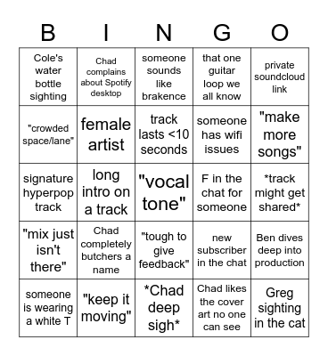 Before The Data Review BINGO Card