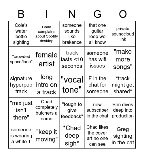Before The Data Review BINGO Card