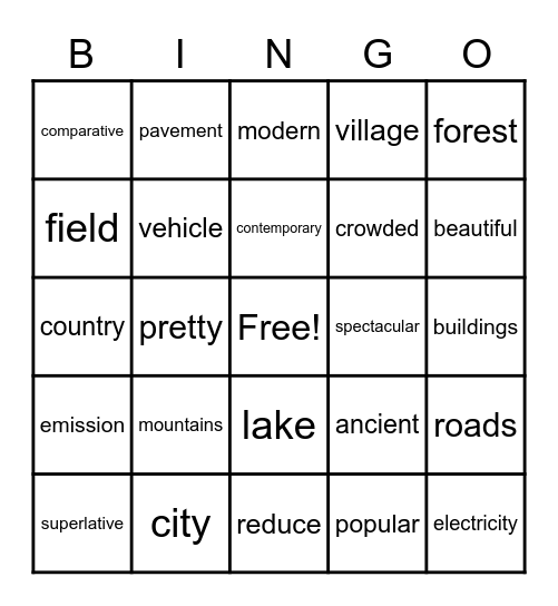 WHERE WE LIVE Bingo Card