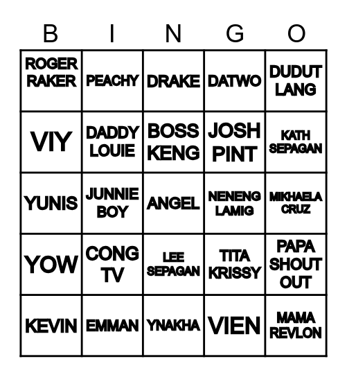 TEAM PAYAMAN Bingo Card