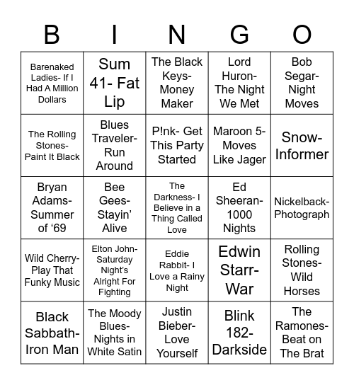 Total Quiz Presents Radio Bingo Coverall Bingo Card