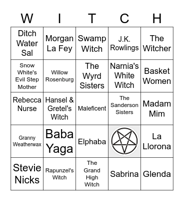 Which Witch is Where? Bingo Card
