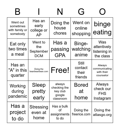 Ice Breaker Bingo Card