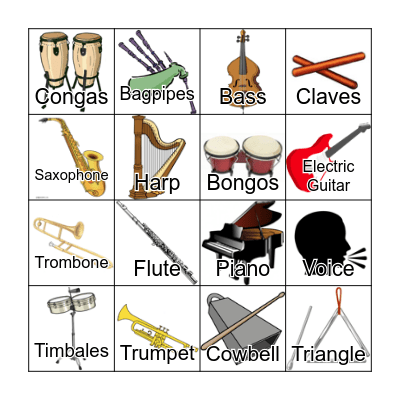 Latin Instruments Bingo Card