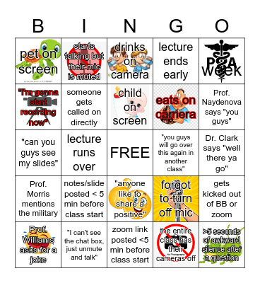 PA week BINGO Card