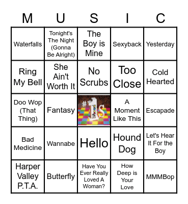 NUMBER ONES Bingo Card