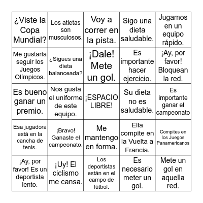 Las competencias y la salud Bingo Card