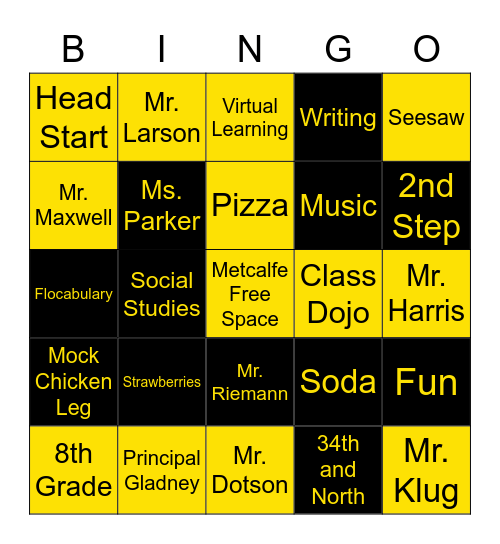 Metcalfe Third Friday Bingo Card