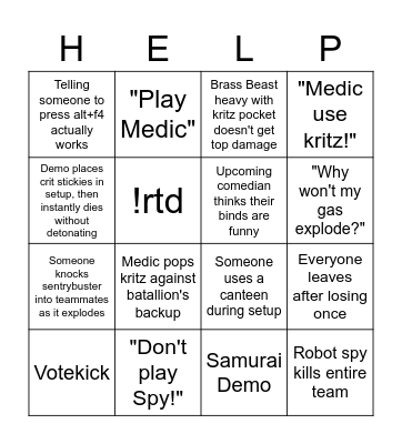pp Bingo Card