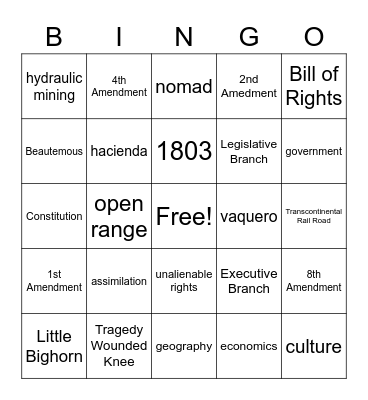 Chapter 2 Bingo Card