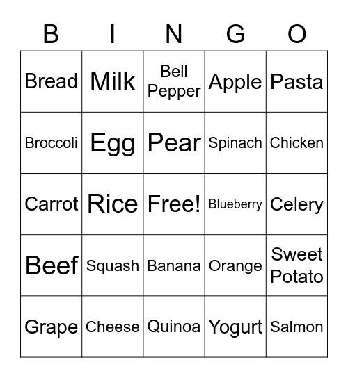 Foodie Fun Facts Bingo Card