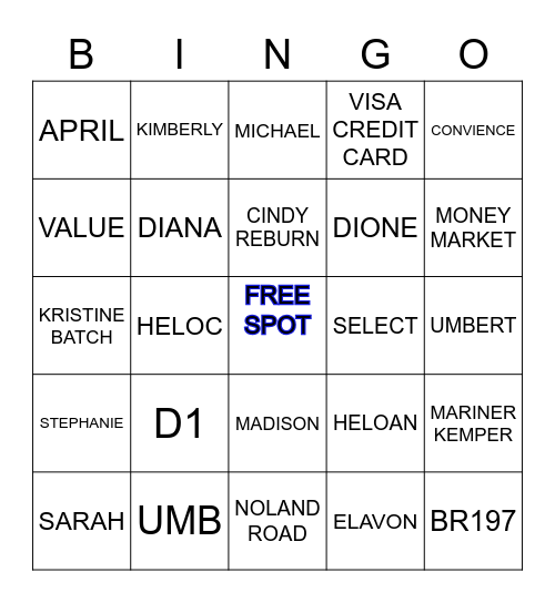 BRANCH 197 BINGO Card