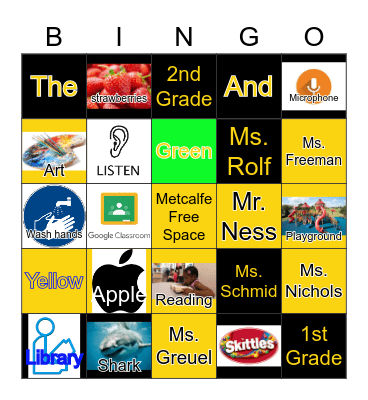 Metcalfe Picture Bingo Card
