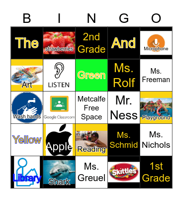 Metcalfe Picture Bingo Card